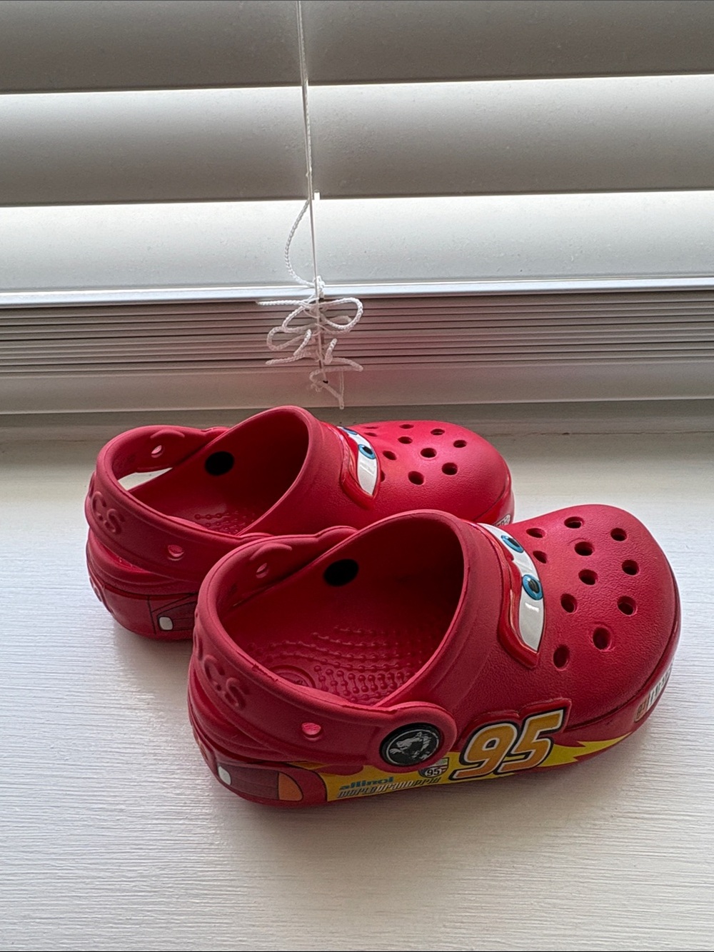 CROCS Kids Red Lightning McQueen Clog Sandals with Race Graphics